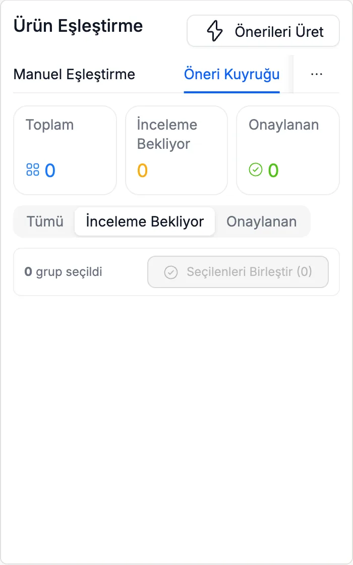Ürün eşleştirme demosu önizlemesi